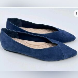 Birdies The Goldfinch pointed toe flats in indigo suede slip- on size 10